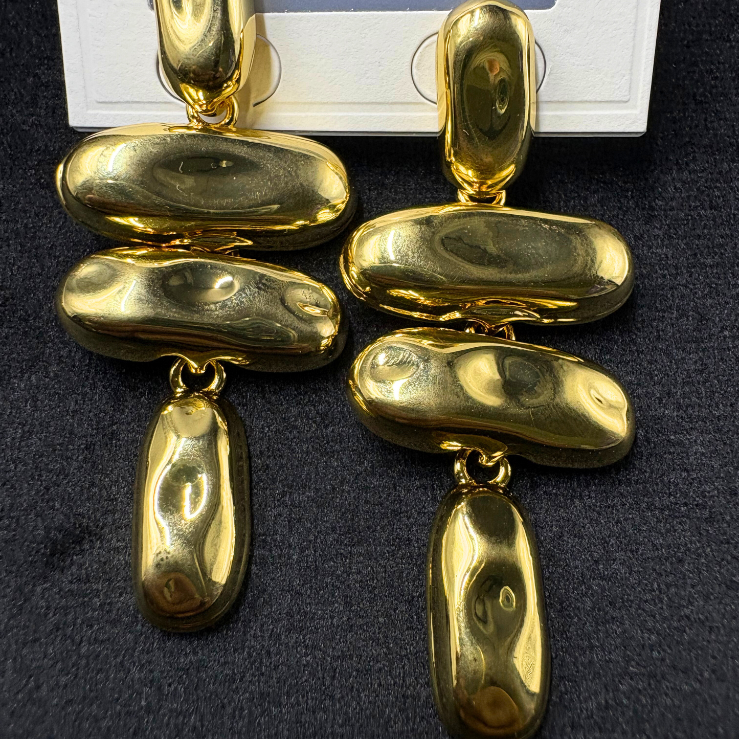 Golden Echo Statement Drop Earrings