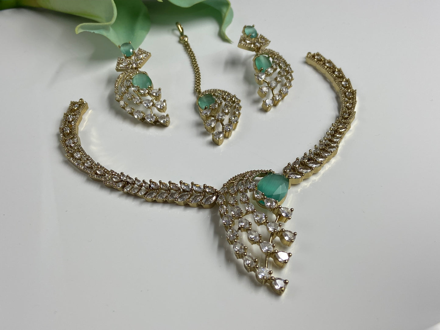 Large Marquise stones studded in gold