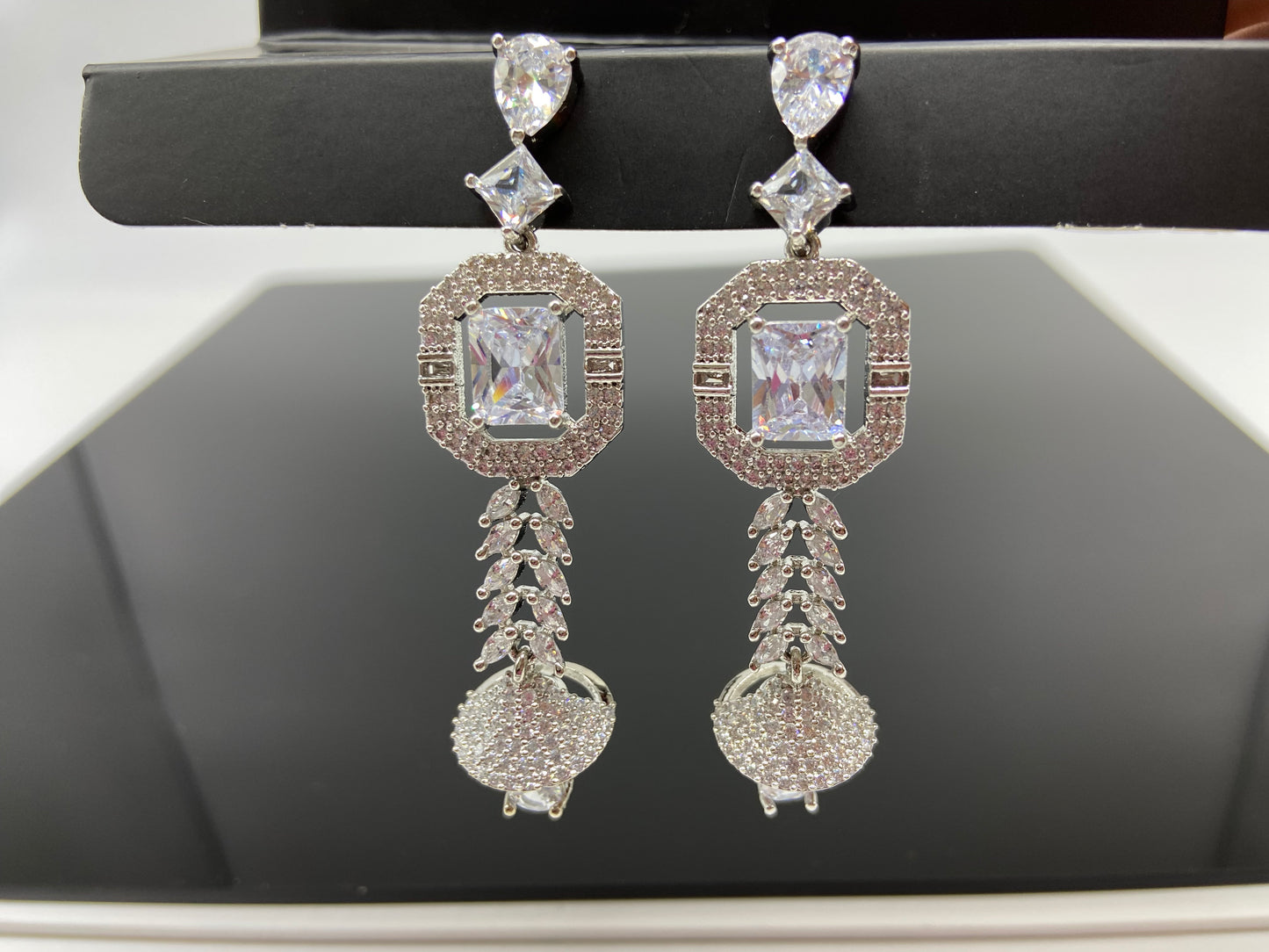 Modern Silver and Cubic Zirconia Danglers