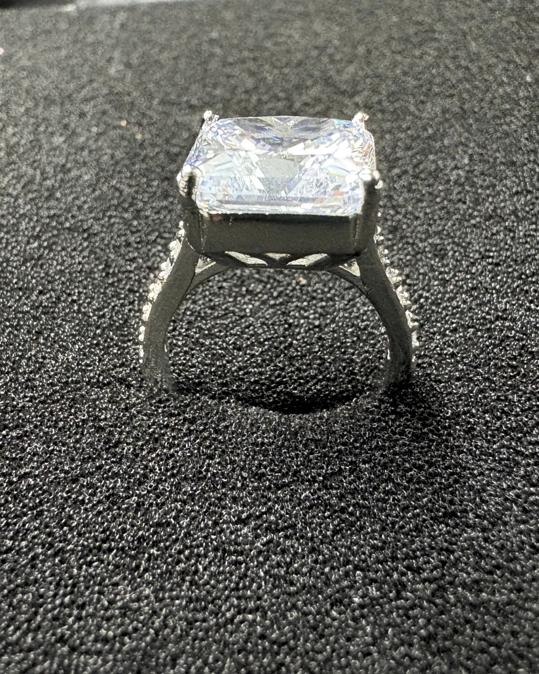 Large Square Solitaire Ring (adjustable)
