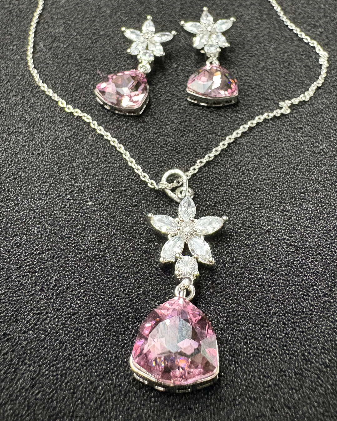 Purple Swarovski and AD Pedant Set