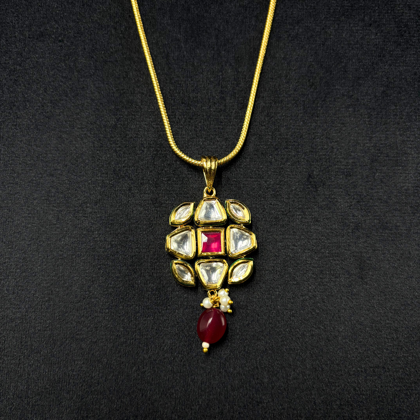 Ruby Square Noor - The Regal Kundan Set