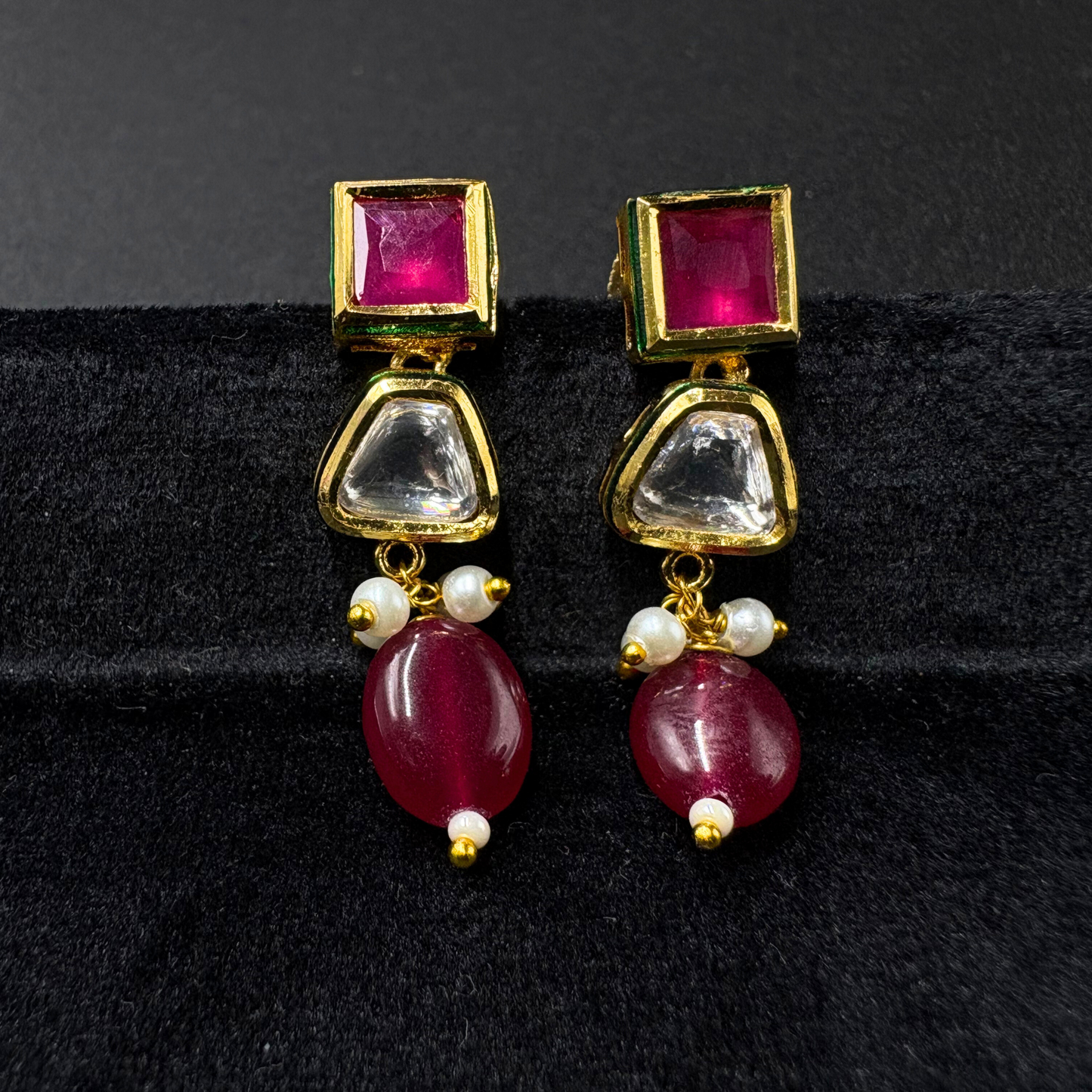 Ruby Square Noor - The Regal Kundan Set