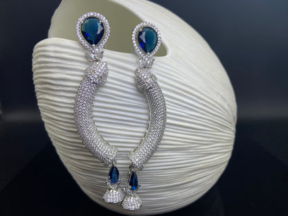 AD Arc Danglers with Drop Latkan and Blue Stone