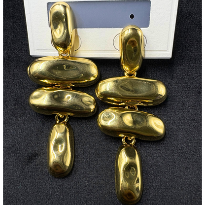 Golden Echo Statement Drop Earrings