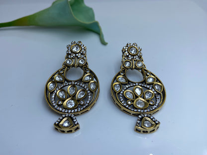 Beautiful Polki Chandbali Earrings