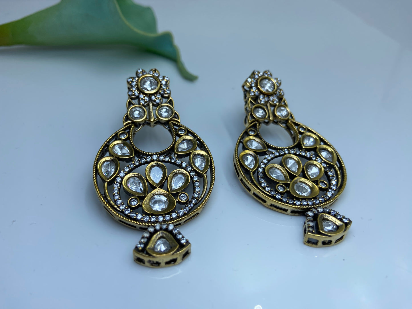 Beautiful Polki Chandbali Earrings