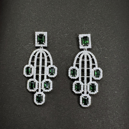 Emerald Prism Chandelier Earrings