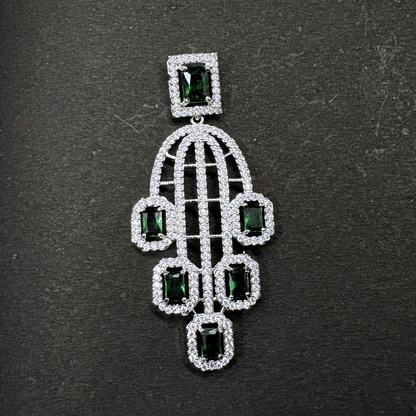 Emerald Prism Chandelier Earrings
