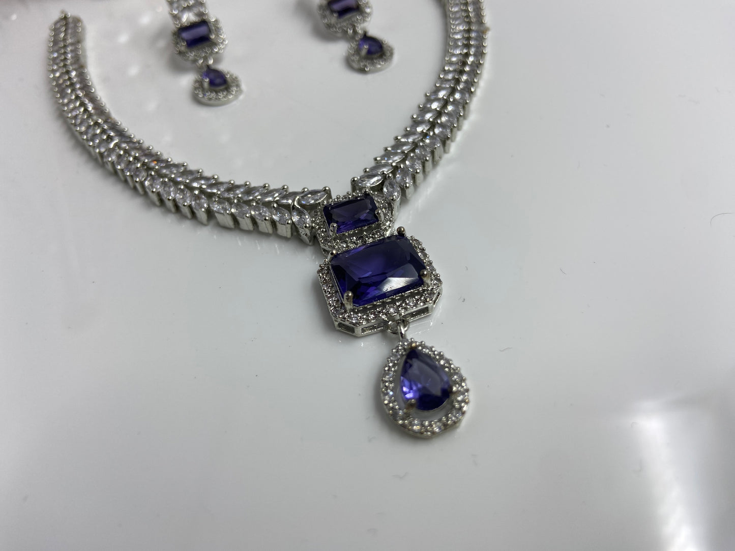 Chic Marquise AD String with Purple Double Latkan