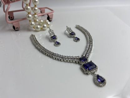 Chic Marquise AD String with Purple Double Latkan