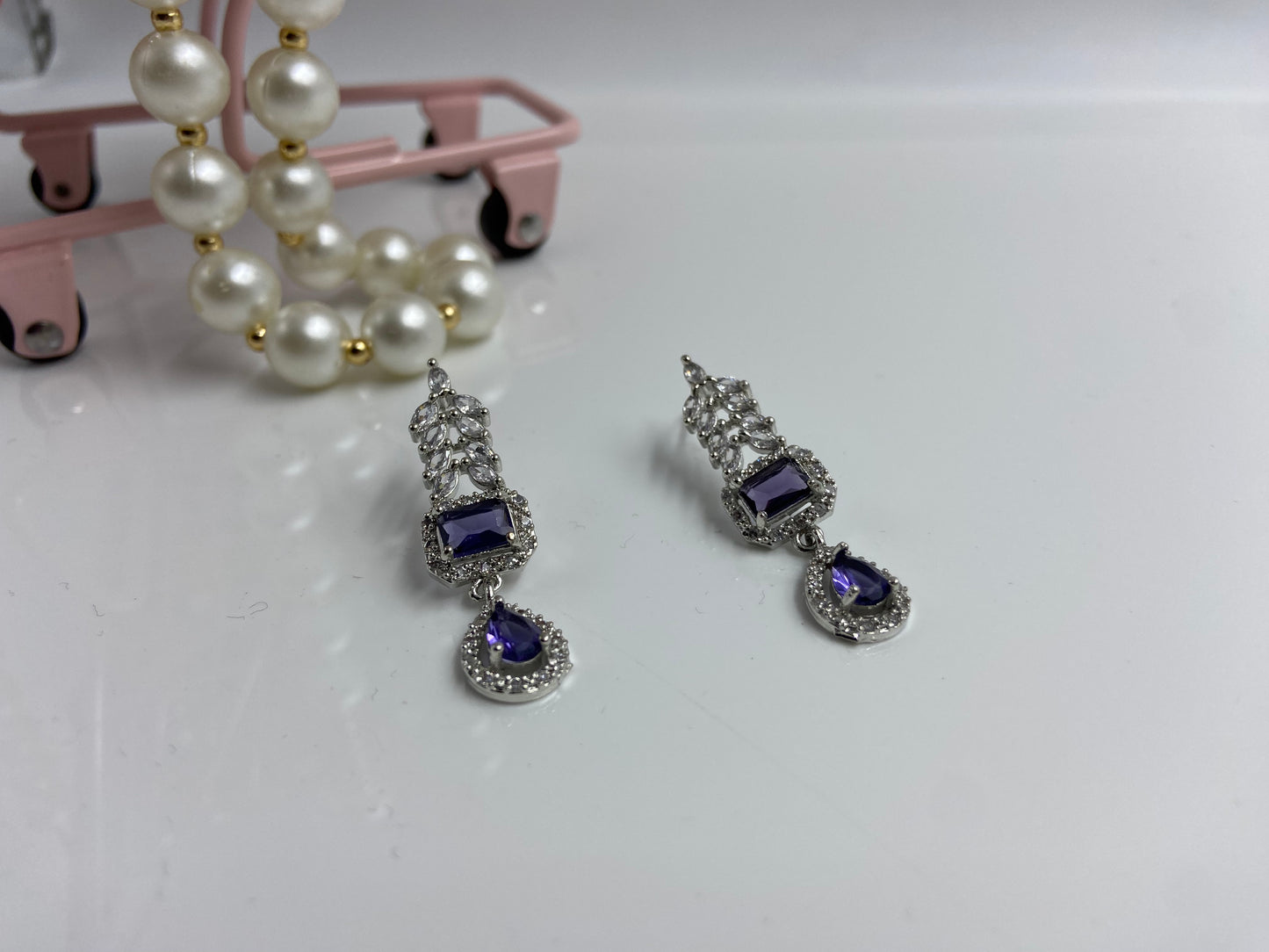 Chic Marquise AD String with Purple Double Latkan