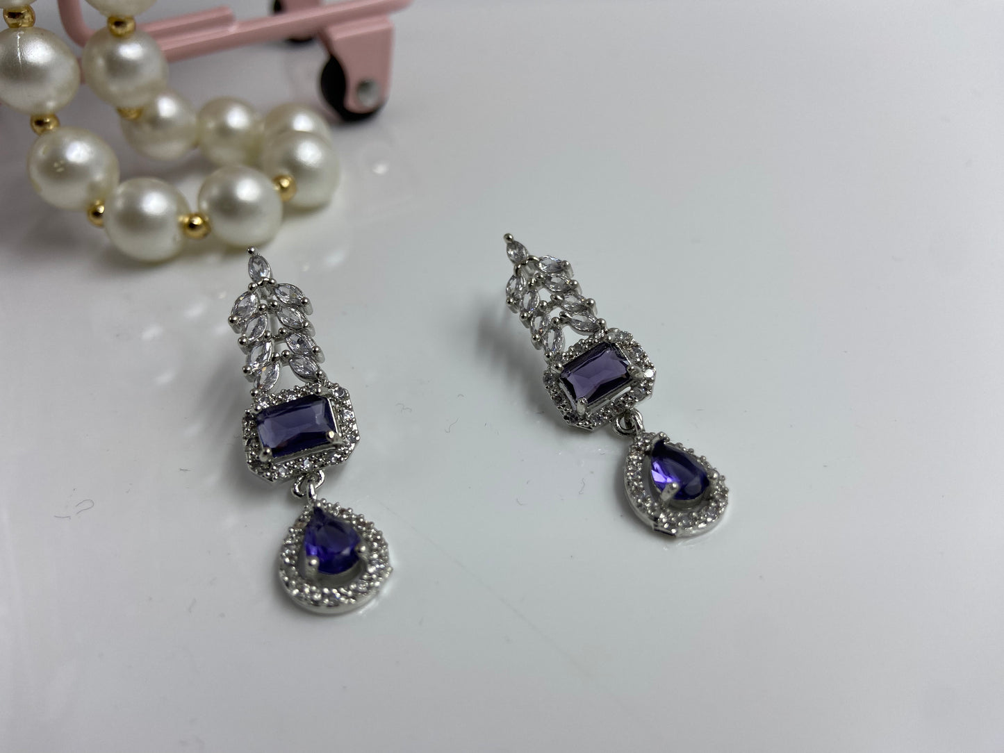 Chic Marquise AD String with Purple Double Latkan