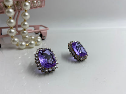 Classy Titanic Necklace Set with Large Amethyst Stone