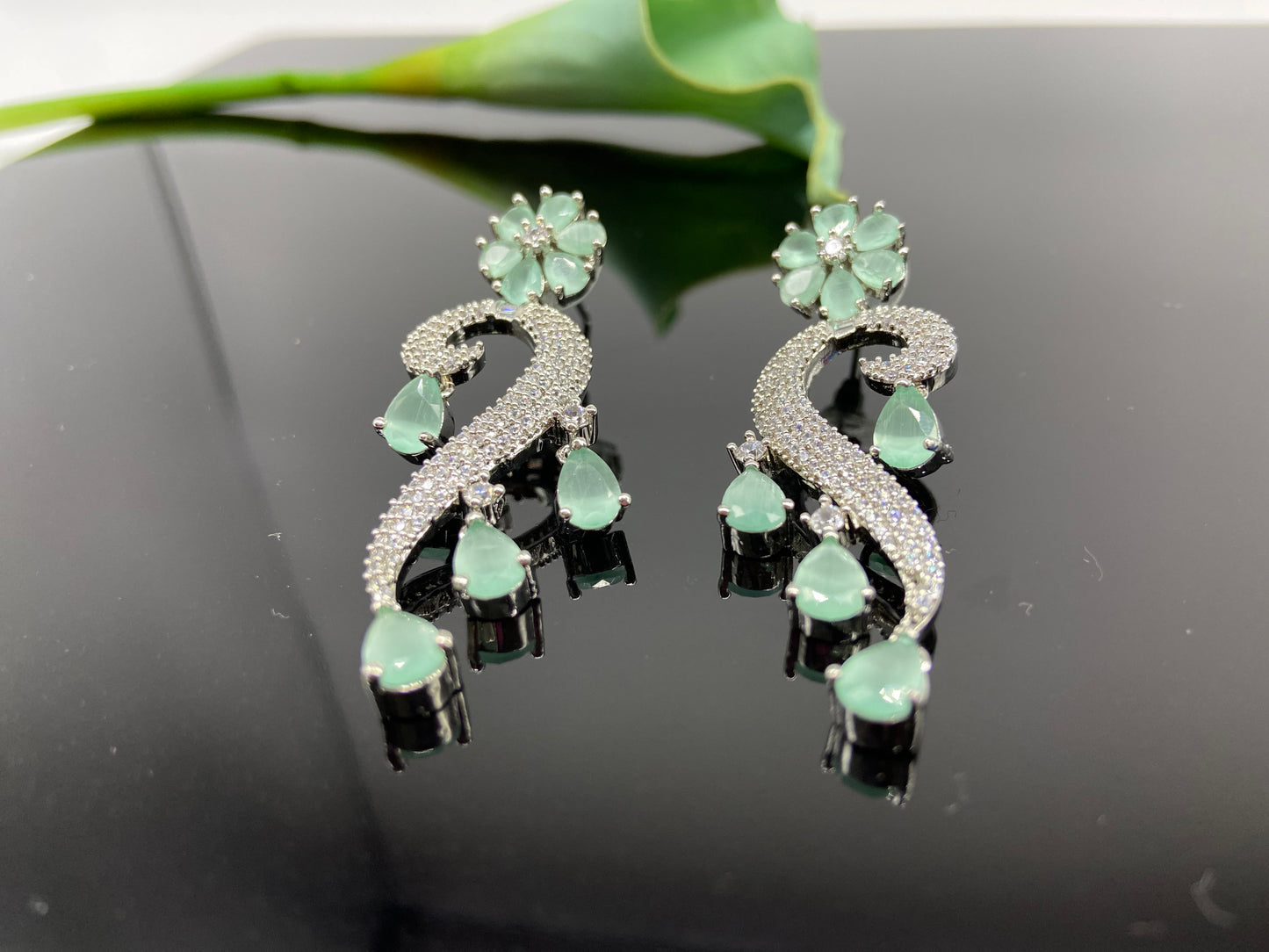 Elegant AD and Seafoam Earrings
