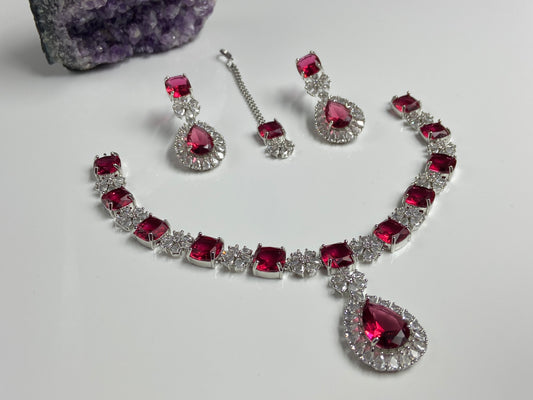 Elegant Heavy set with Large Rubies