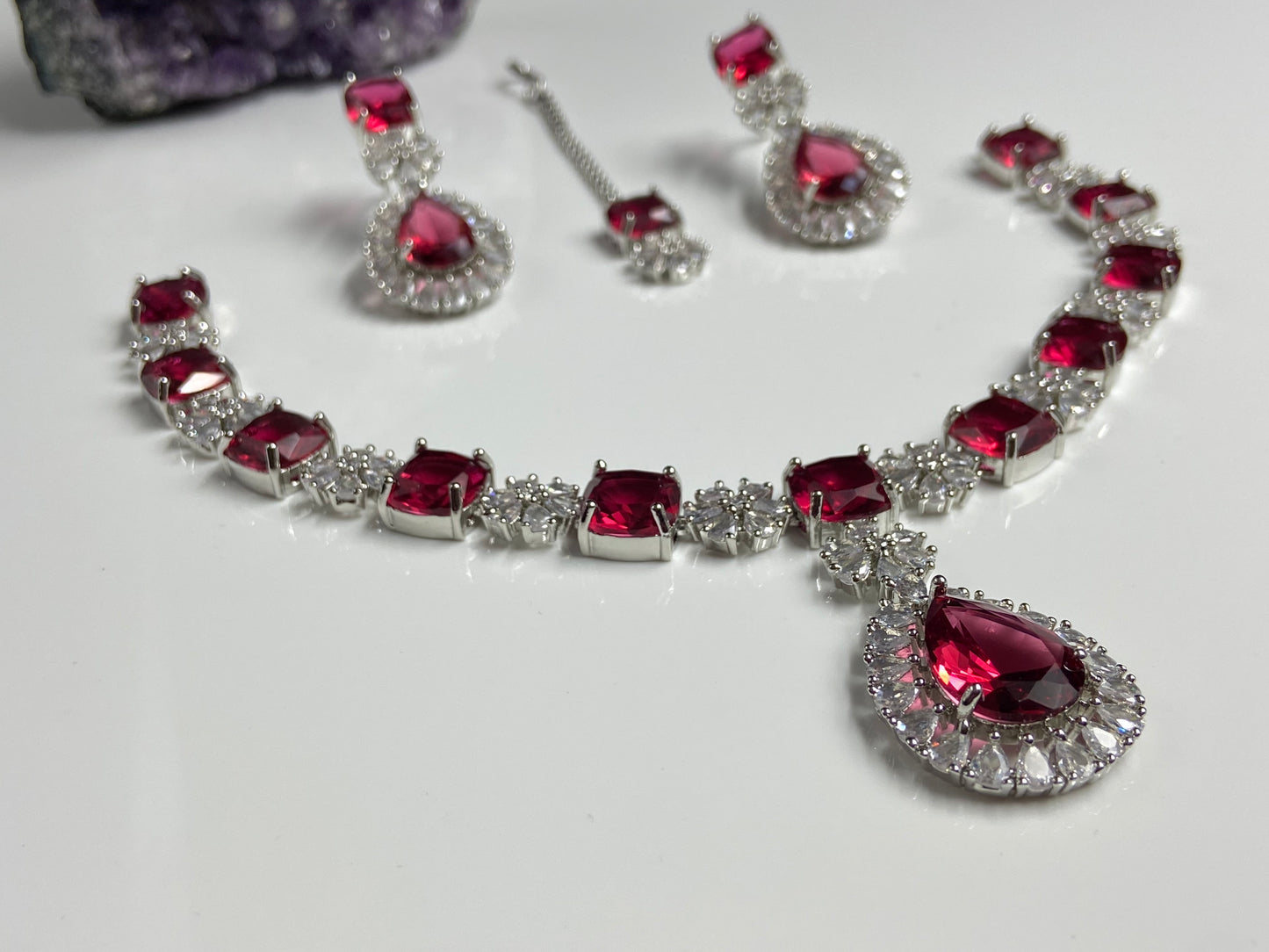 Elegant Heavy set with Large Rubies