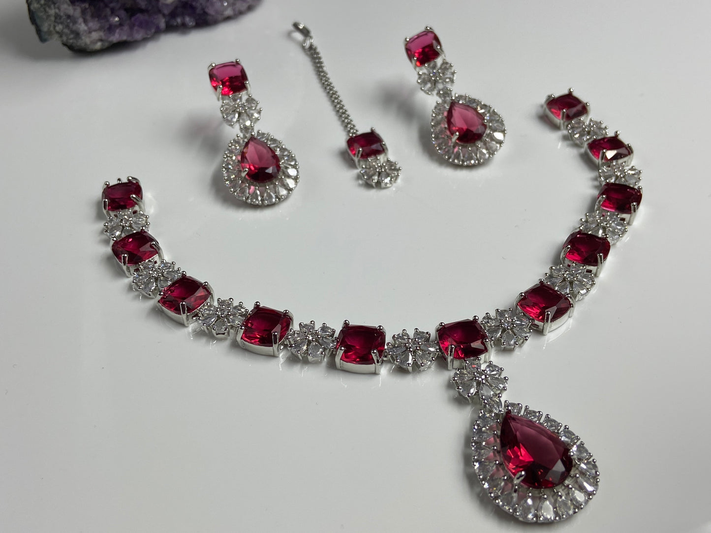 Elegant Heavy set with Large Rubies