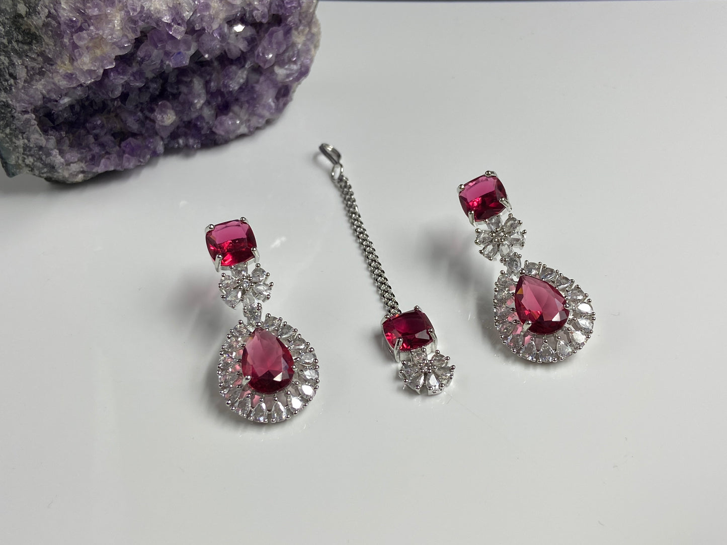 Elegant Heavy set with Large Rubies