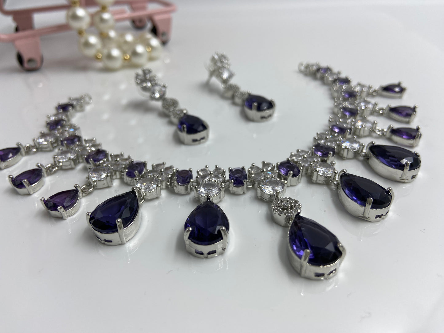 Intricate Heavy AD Set with Amethyst Drops