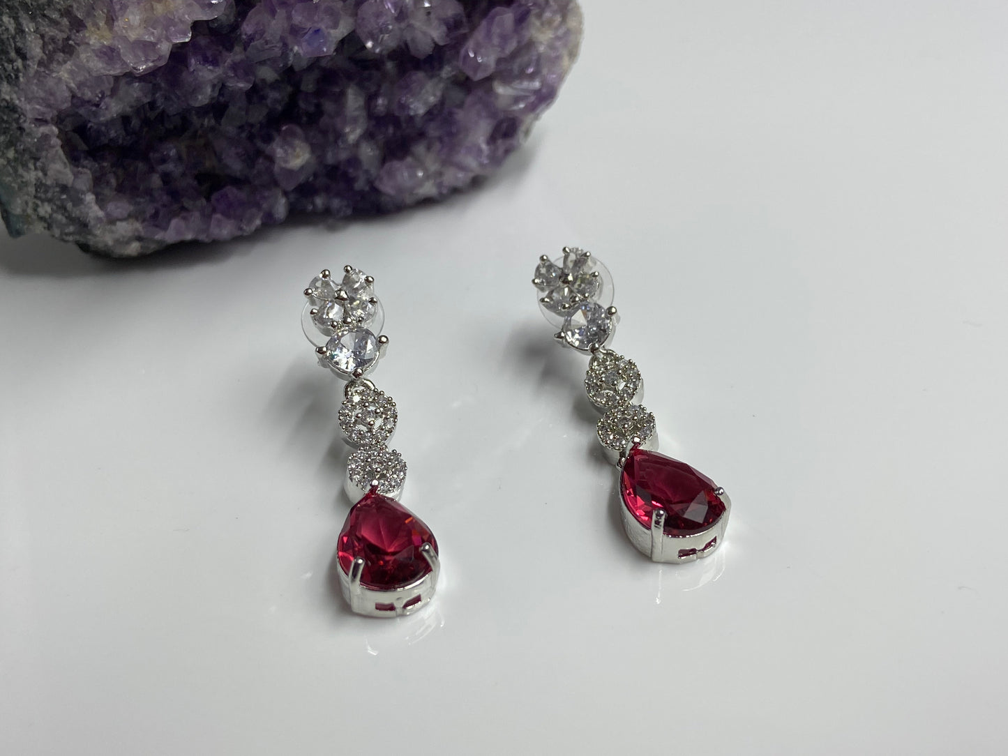 Intricate Heavy set with ruby drops