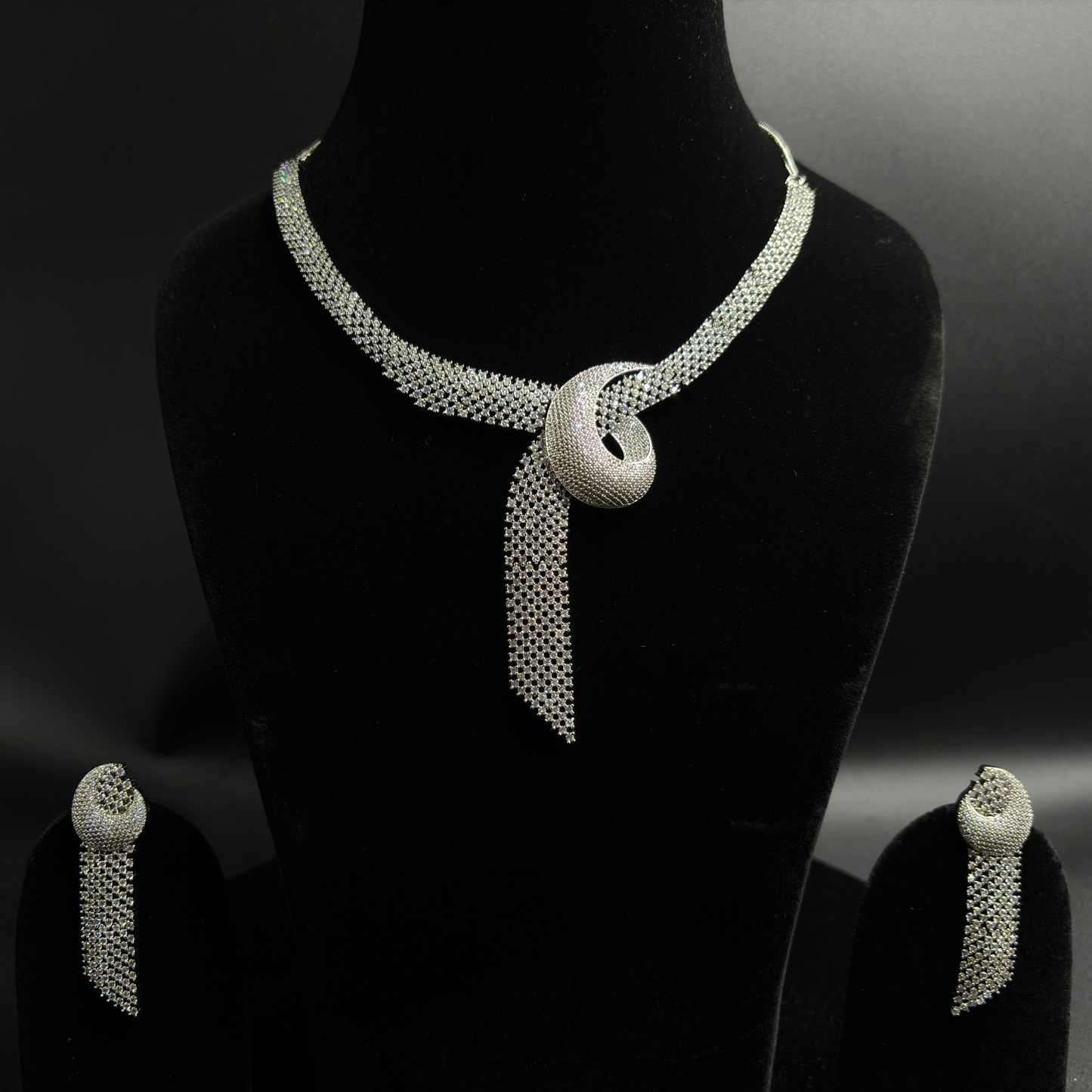 Diamond Cascade Designer Necklace Set