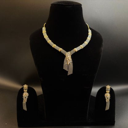 Nafasat Diamond Mesh Necklace Set