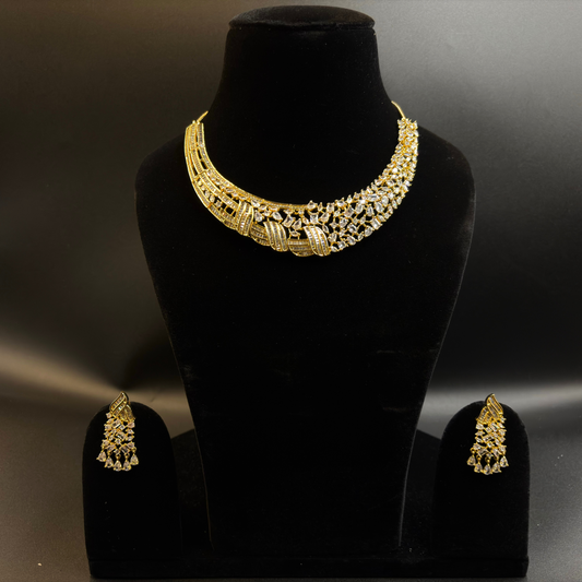 Shahana Baguette Stone Necklace Set