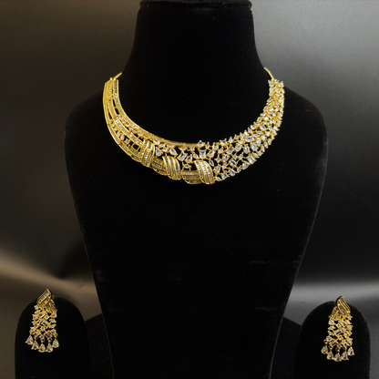 Shahana Baguette Stone Necklace Set
