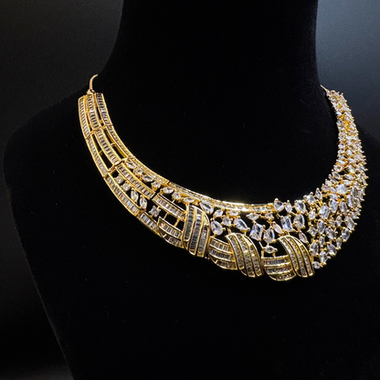 Shahana Baguette Stone Necklace Set