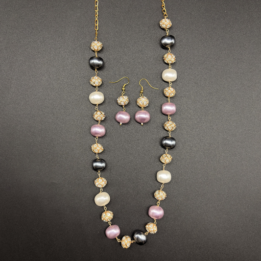 Pink & Black Pearl Mala Set