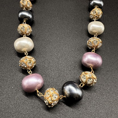 Pink & Black Pearl Mala Set