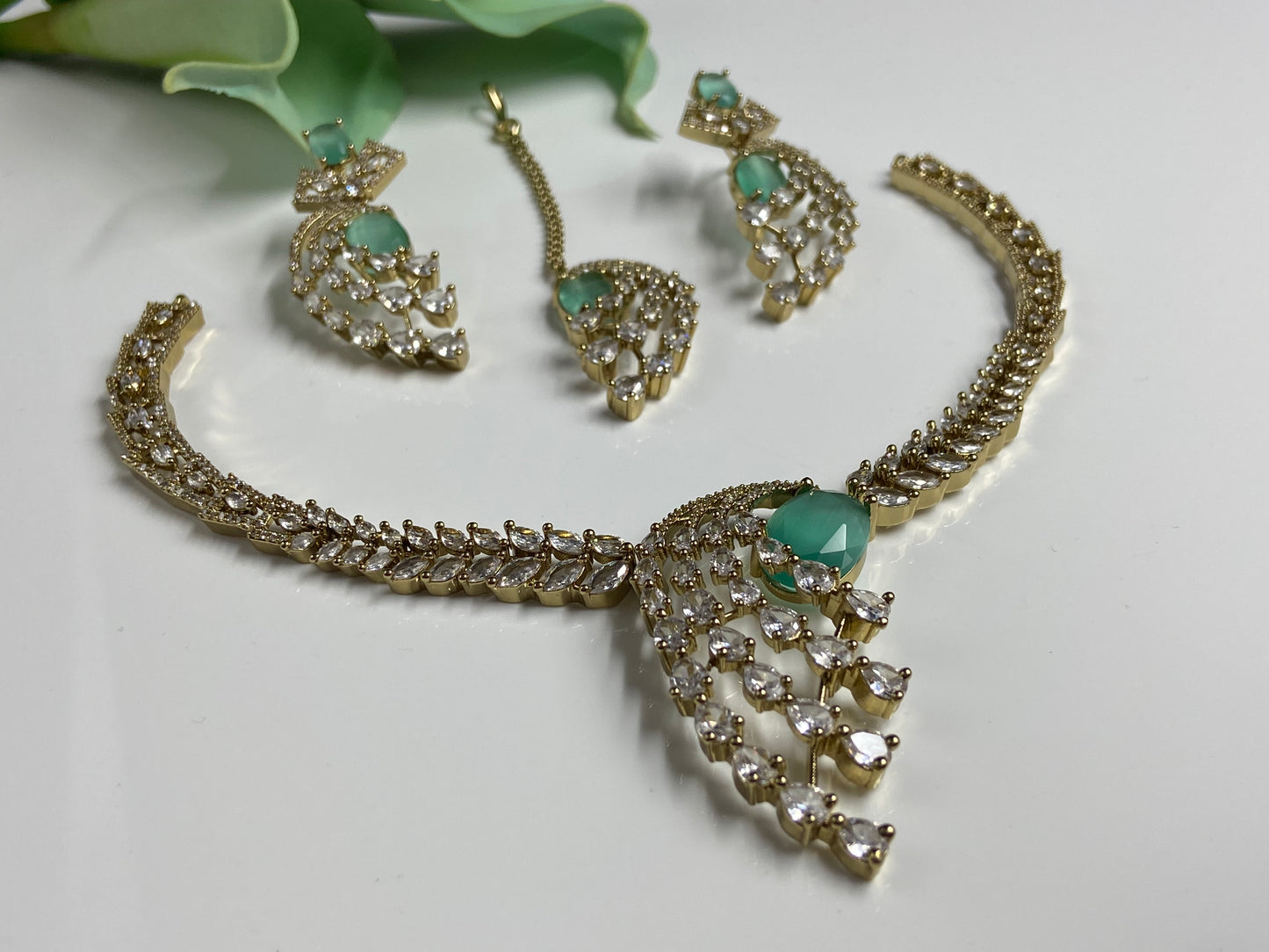 Large Marquise stones studded in gold