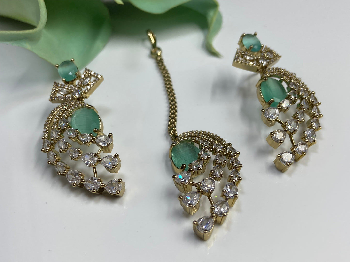 Large Marquise stones studded in gold