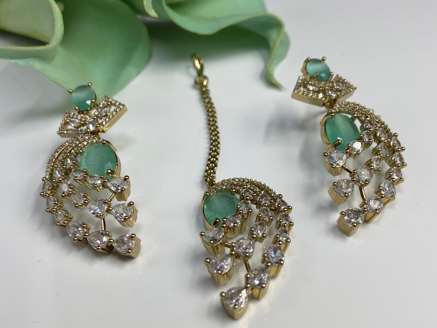 Large Marquise stones studded in gold