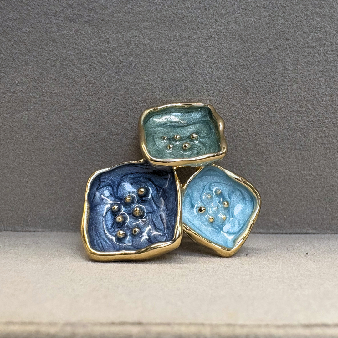 The Ocean Petal Trio Adjustable Ring