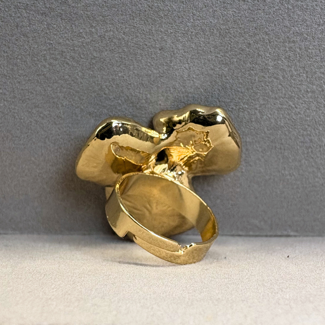 The Azure Rose Sculpted Adjustable Ring