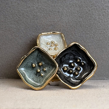 The Ocean Petal Trio Adjustable Ring