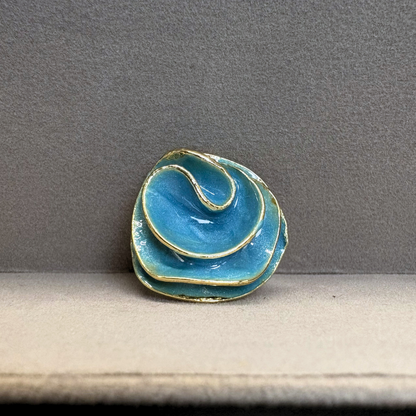 The Azure Rose Sculpted Adjustable Ring