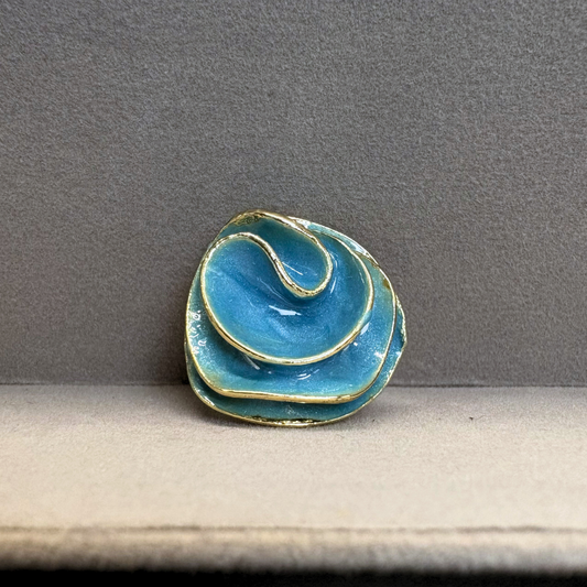The Azure Rose Sculpted Adjustable Ring