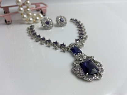 Neeta Ambani Stylish Small Necklace Set in Amethyst