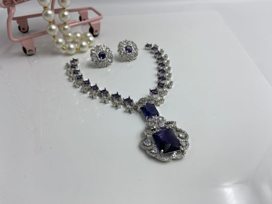 Neeta Ambani Stylish Small Necklace Set in Amethyst