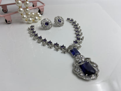 Neeta Ambani Stylish Small Necklace Set in Amethyst
