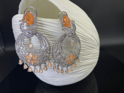 Orange Chandbali Danglers