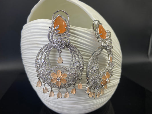 Orange Chandbali Danglers