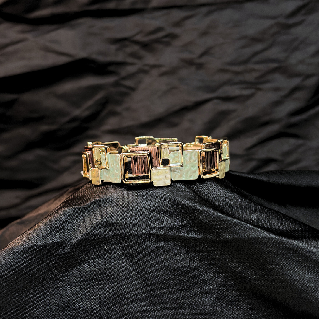 Enamel Squares Elastic Adjustable Bracelet