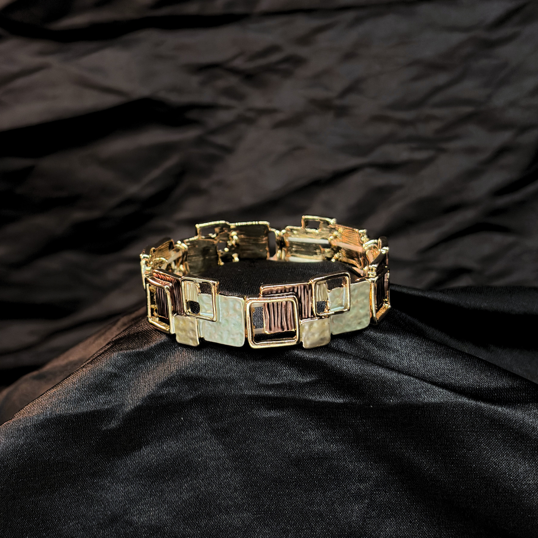 Enamel Squares Elastic Adjustable Bracelet