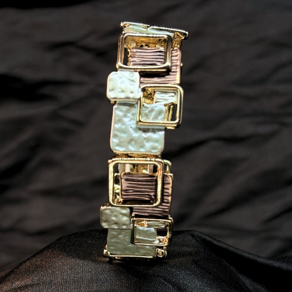Enamel Squares Elastic Adjustable Bracelet