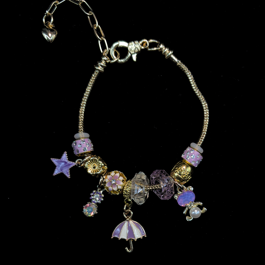 The Pastel Rain Charms Adjustable Bracelet