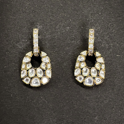 Heavy Polki Loop Earrings